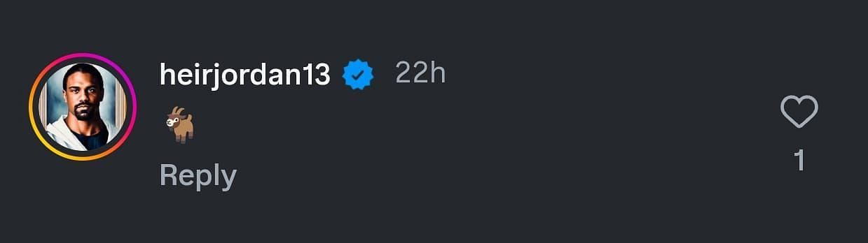 Jeffrey Jordan's comment under his sister's post